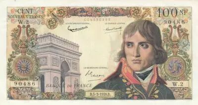 France 100 NF - Bonaparte - 05-03-1959 - Serial W.2