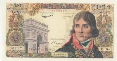 France 100 NF - Bonaparte - 05-04-1962 - Serial E.164