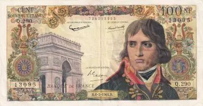 France 100 NF Bonaparte - 06-02-1964 - Serial S�rie Q.290