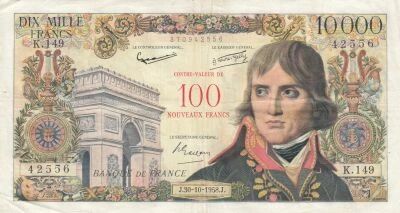 France 100 NF on 10000 Francs - Bonaparte - 30-10-1958 - Series K.149