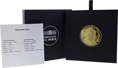 France 1000 Euro Or - Marian - 2019 -  UNC - GOLD