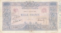 France 1000 Francs - 10-01-1923 - Serial U.1628 -  Fine