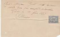 France 1000 francs - Bank cheque receipt - For repairing - 1873