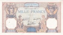 France 1000 Francs - Ceres and Mercury - 02-02-1939 - Serial W.6263 - P.90