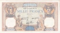 France 1000 Francs - Ceres and Mercury - 18-07-1940 - Serial S.10348 - P.90