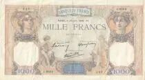 France 1000 Francs - Ceres and Mercury - 20-06-1940 - Serial J.9894