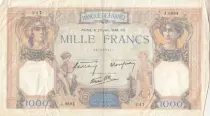 France 1000 Francs - Ceres and Mercury - 20-06-1940 - Serial J.9894