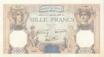 France 1000 Francs - Ceres and Mercury - 21-09-1939 - Serial S.7689