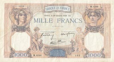France 1000 Francs - C�r�s et Mercure - 20-10-1938 - S�rie M.4546