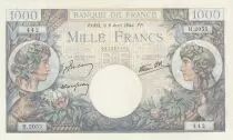 France 1000 Francs - Commerce and Industry - 06-04-1944 - Serial H.2055