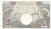 France 1000 Francs - Commerce and Industry - 20-07-1944 - Serial V.4684 - P.96a