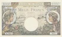 France 1000 Francs - Commerce and Industry - 29-06-1944 - Serial K.2563