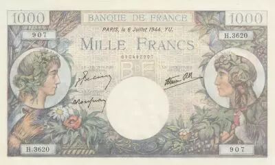 France 1000 Francs - Commerce et Industrie - 06-07-1944 - S�rie H.3620