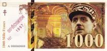 France 1000 Francs - De Gaulle - Sp&eacute;cimen - 1998 - Fantaisie