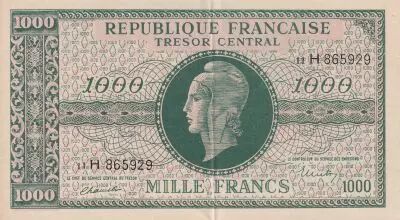 France 1000 Francs - Faux Marianne - 1945 - Lettre H - S�rie 11 H - SPL - VF.13.x