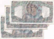 France 1000 Francs - Minerva and Hercule - 07-04-1949 - Serial R.555 - P.130a