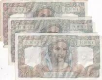 France 1000 Francs - Minerva and Hercule - 07-04-1949 - Serial R.555 - P.130a