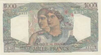 France 1000 Francs - Minerva and Hercules - 01-09-1949 - Serial H.595