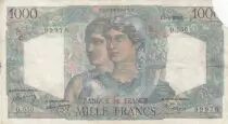 France 1000 Francs - Minerva and Hercules - 07-04-1949- Serial O.550 - F - P.130