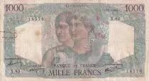 France 1000 Francs - Minerva and Hercules - 12-07-1945 - Serial X.83 - F - P.130a