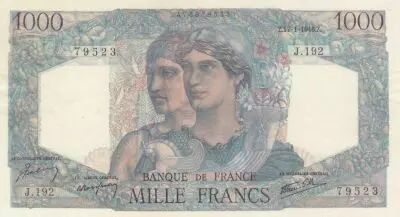 France 1000 Francs - Minerva and Hercules - 17-01-1946 - Serial J.192