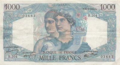 France 1000 Francs - Minerva and Hercules - 21-02-1946 - S�rie B.204