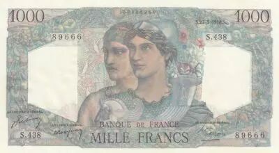France 1000 Francs - Minerva and Hercules - 27-05-1948 - Serial S.438