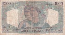 France 1000 Francs - Minerva and Hercules - 31-05-1945 - Serial K.30 - VG to F - P.130a