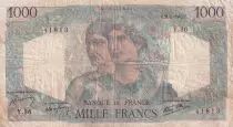 France 1000 Francs - Minerva and Hercules - 31-05-1945 - Serial Y.36 - VG to F - P.130a