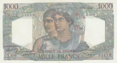 France 1000 Francs - Minerve et Hercule - 03-11-1949 - S�rie X.609