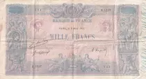 France 1000 Francs - Pink and blue - 09-03-1921 - Serial Z.1537