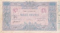 France 1000 Francs - Pink and Blue - 21-01-1913 - Serial C.815