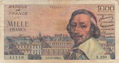 France 1000 Francs - Richelieu - 02-11-1956 - Series X.290
