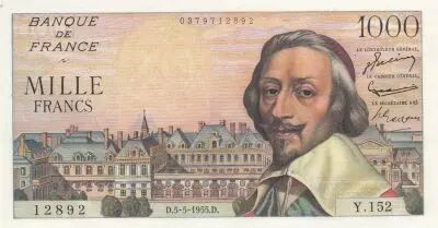 France 1000 Francs - Richelieu - 05-05-1955 - Serial Y.152