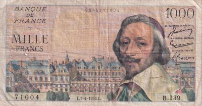France 1000 Francs - Richelieu - 07-04-1955 - Série B.139 - F.42.12