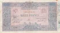 France 1000 Francs - Rose and Blue - 29-05-1917 - Serial L.1047 - P.67