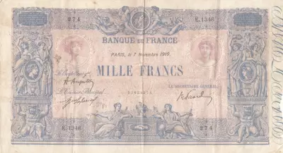 France 1000 Francs - Rose et Bleu - 07-11-1919 - S�rie E.1346