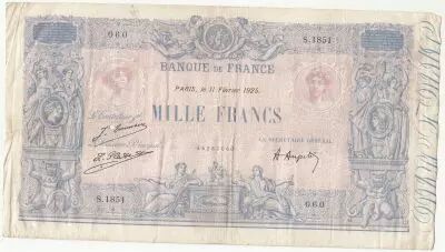 France 1000 Francs - Rose et Bleu - 19-01-1925 - S�rie S.1851