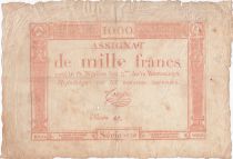 France 1000 Francs 18 Nivose An III - 7.1.1795 - Sign. Coupé - PTB