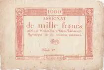 France 1000 Francs 18 Nivose An III - 7.1.1795 - Sign. Mass&eacute; - VF