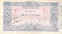 France 1000 Francs Blue on lilac - 07-08-1923 - Serial T.1671 -  F