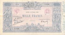 France 1000 Francs Blue on lilac - 08-02-1926 - Serial E.2149 - VF