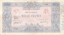 France 1000 Francs Blue on lilac - 10-07-1917 - Serial C.1083 -  F to VF