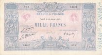 France 1000 Francs Blue on lilac - 14-01-1925 - Serial E.1827 - F to VF