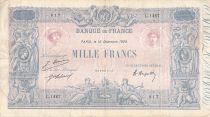 France 1000 Francs Blue on lilac - 15-12-1920 - Serial L.1497 -  F to VF