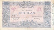 France 1000 Francs Blue on lilac - 18-02-1921 - Serial E.1521 -  VF