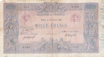 France 1000 Francs Blue on lilac - 22-02-1921 - Serial R.1524 - Good