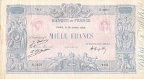 France 1000 Francs Blue on lilac - 26-01-1925 - Serial O.1837-  F to VF