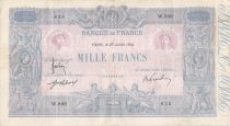 France 1000 Francs Blue on lilac - 27-07-1914 - Serial W.900 -  F to VF