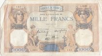 France 1000 Francs Ceres and Mercury - 02-02-1939 - Serial L.6391